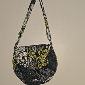 Vera Bradley Black and Green Floral Shoulder Bag